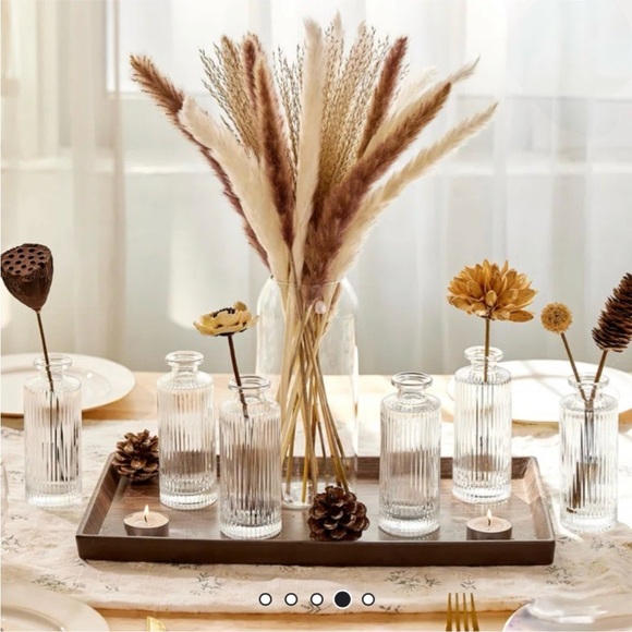 West Elm Other - Set of 6 West Elm Modern Glass Ribbed Bud Vases